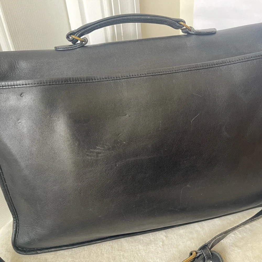 Coach Vintage Black Leather briefcase GUC